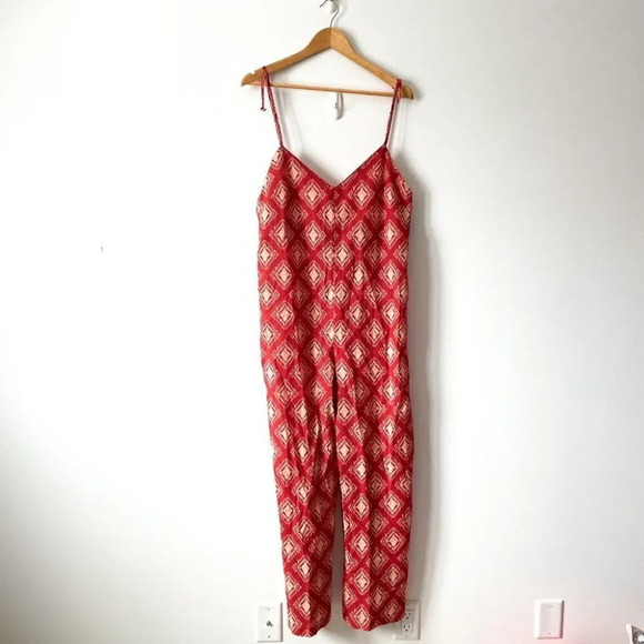 Zara Terracotta Printed Jami Wide Leg Boho Jumpsuit NWT Size XL Blogger Fav - Picture 8 of 12